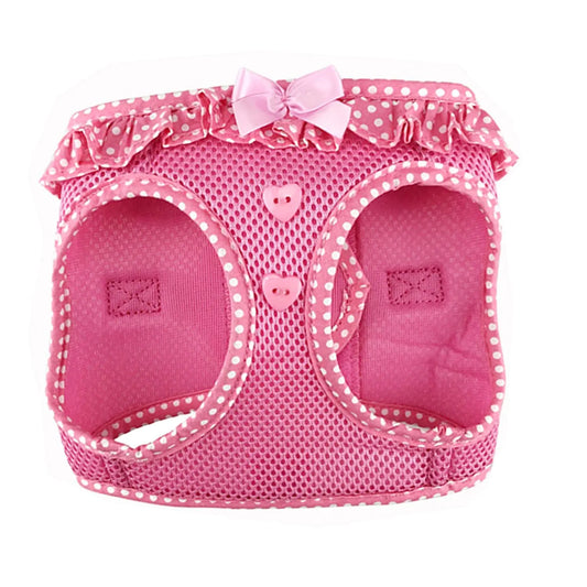 Doggie Design Dog Harness - No Choke Dog Harness Dog Vest Mesh Polyester Pet Harness Simple Step in and Go Design Harness for Dog - Pink Polka Dot - M