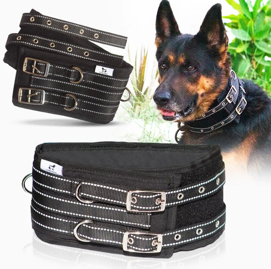 CANISALFA Tactical Dog Collar for Large Dogs| Thick Dog Collar with Handle| 4" Extra Wide Dog Collar| Metal Buckle Dog Collar| Heavy Duty Dog Collars for Large Dogs| Anti Bite Collar| Coyote Collar